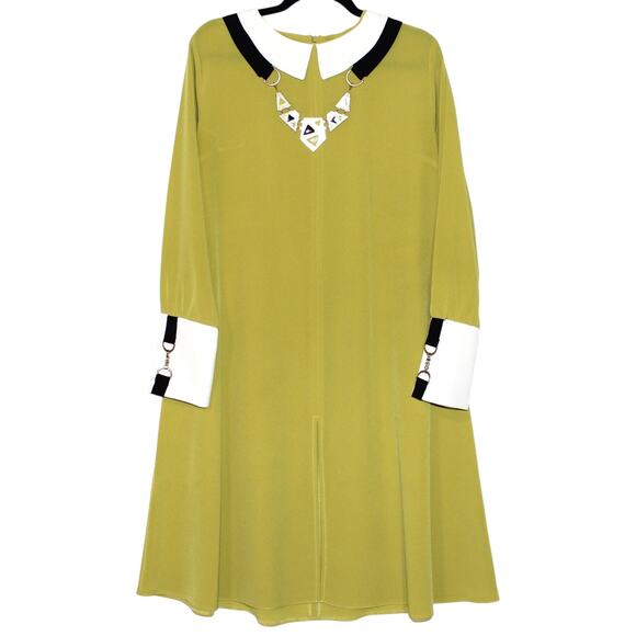 Akosse Green Flowy Tunic Dress w Jewel Detail - Picture 1 of 5